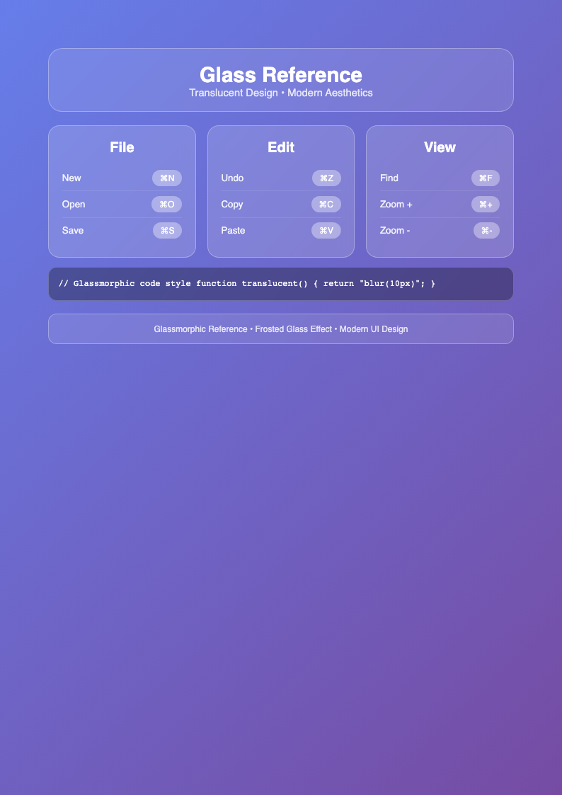 Glassmorphism quick reference